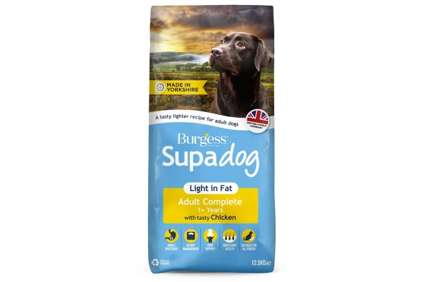Burgess Supadog Light in Fat Adult Complete with Tasty Chicken 12.5kg