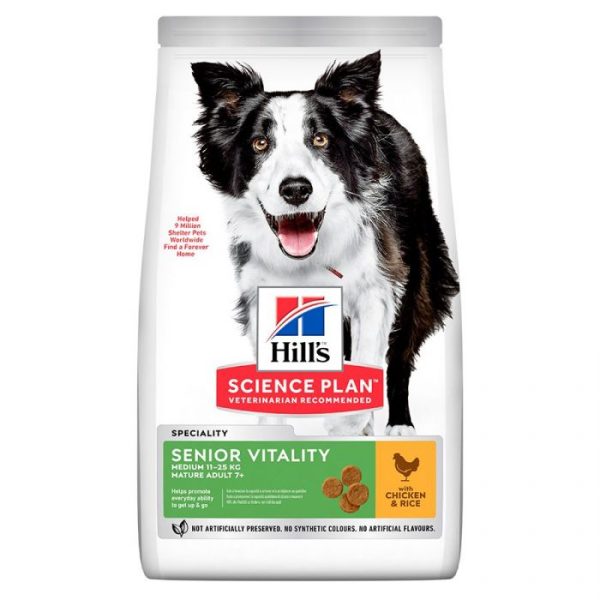 Hill's Science Plan Adult 7+ Senior Vitality Medium Breed Dog Food Chicken