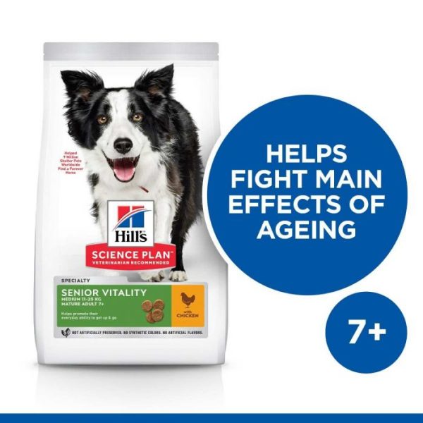 Hill's Science Plan Adult 7+ Senior Vitality Medium Breed Dog Food Chicken - Image 4