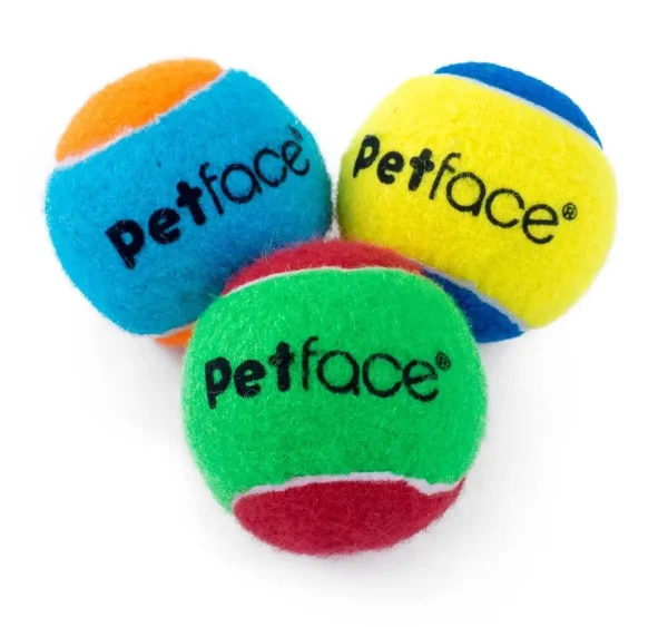 Petface Squeaky Tennis Balls - Dog Toy 3 Pack