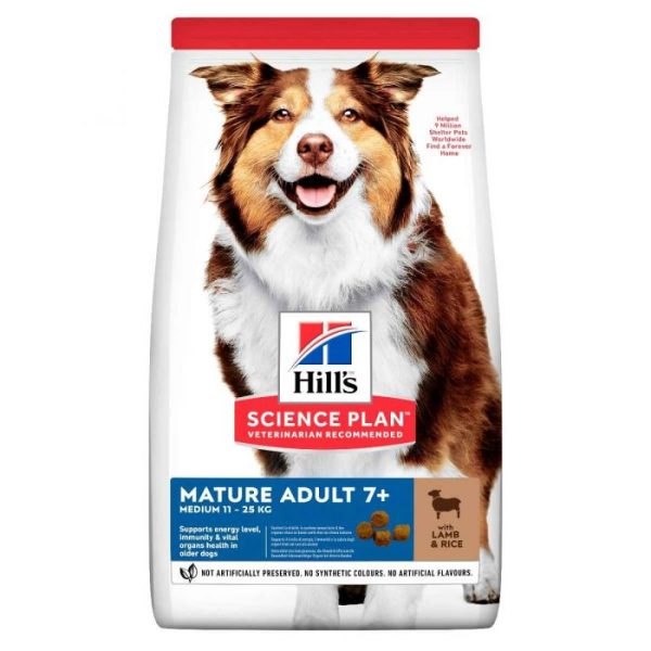 Hill's Science Plan Mature Adult 7+ Medium Breed Dry Dog Food Lamb & Rice