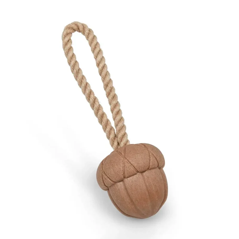 Petface Woodland Collection Rubber Acorn and Rope Dog Toy
