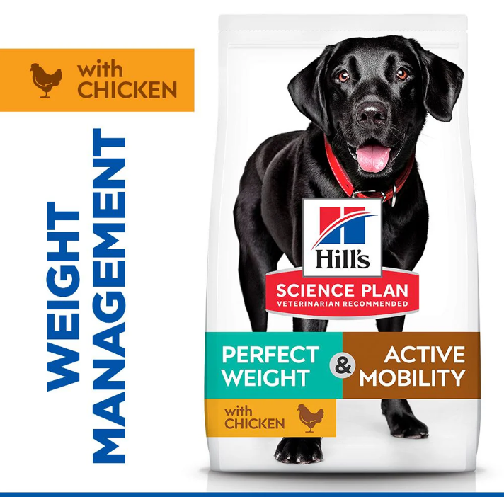 Hills Science Plan Perfect Weight & Active Mobility Large Breed Adult Dog Food (Chicken) 12kg