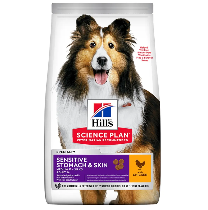 Hills Science Plan Adult 1+ Sensitive Stomach & Skin Dry Dog Food (Chicken)