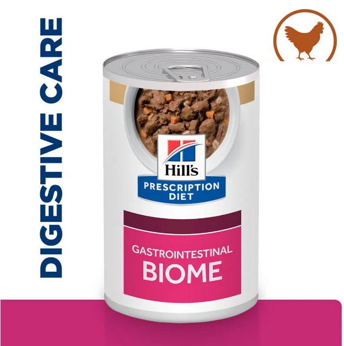 Hills Prescription Diet Gastrointestinal Biome Tins for Dogs (Stew with Chicken & Carrots) - Pack Size : 12 x 354g Tins