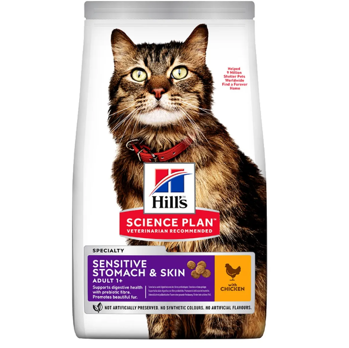 Hills Science Plan Sensitive Stomach & Skin Adult Dry Cat Food (Chicken)