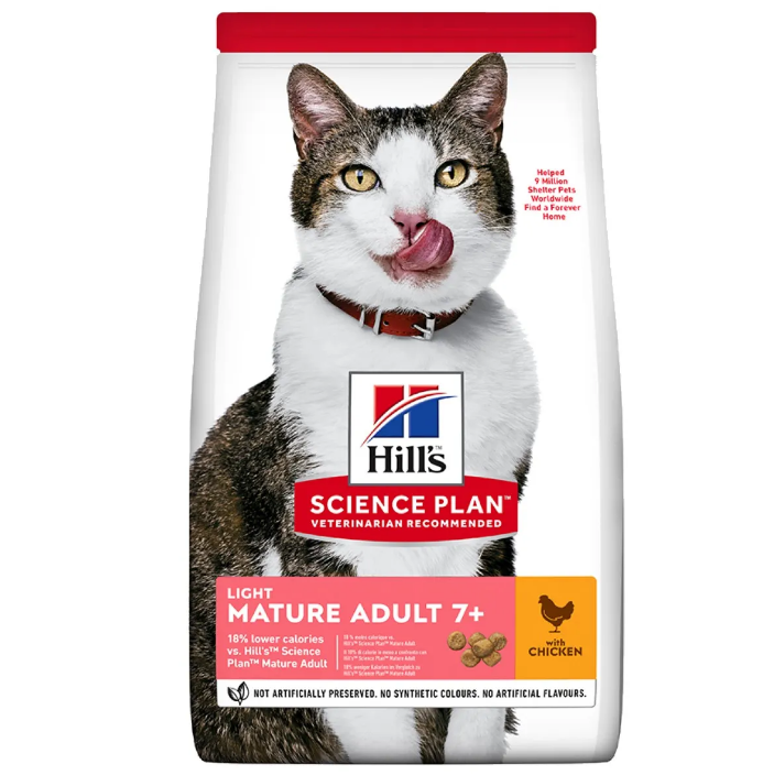 Hills Science Plan Light Mature Adult 7+ Dry Cat Food (Chicken)