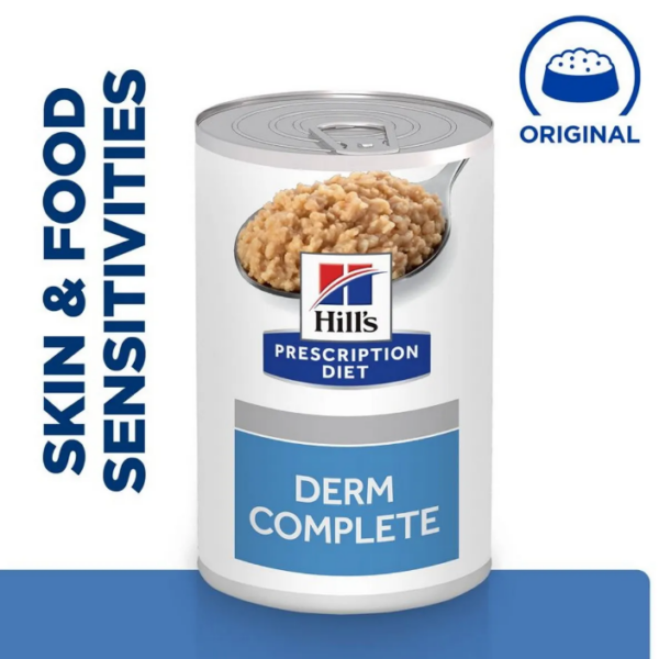 Hills Prescription Diet Derm Complete Wet Dog Food  12x370g Cans
