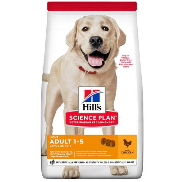 Hills Science Plan Light Adult 1-5 Large Breed Dry Dog Food (Chicken)
