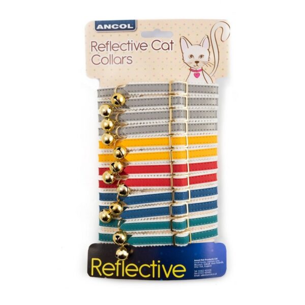Ancol Cat Reflective Collar Display Card x 12 Collars